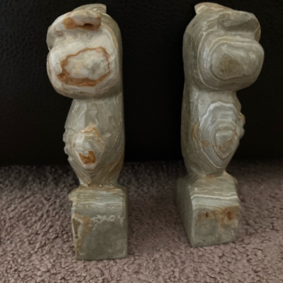 Marble owl bookends - Picture 3 of 3